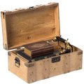 Vintiquewise Natural Wooden Style Trunk with Handles, Large QI004014.L